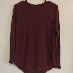 American Eagle Outfitters Deep Red Long Sleeve Tee XS